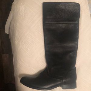 Frye riding boots-Black mid calf leather